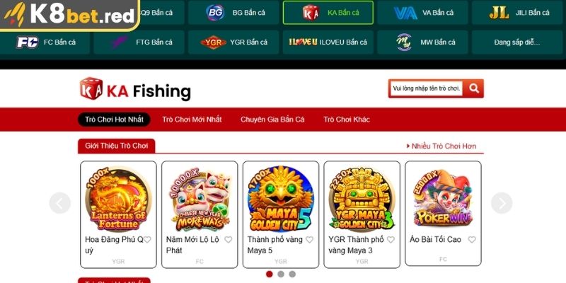 Khái quát sảnh Bắn Cá KA tại K8bet
