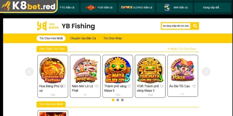 Tổng quan sảnh Bắn Cá YellowBat trực tuyến
