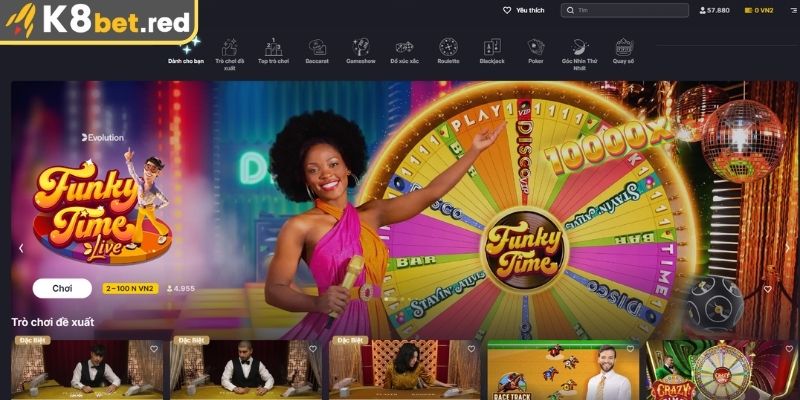 Khám phá sảnh Evolution K8Bet
